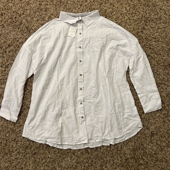 Cotton On Other - Cotton on Body White Organic Cotton Oversize Swing Beach Shirt Sz S NWT